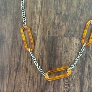 Ann Taylor Silver and Amber Necklace